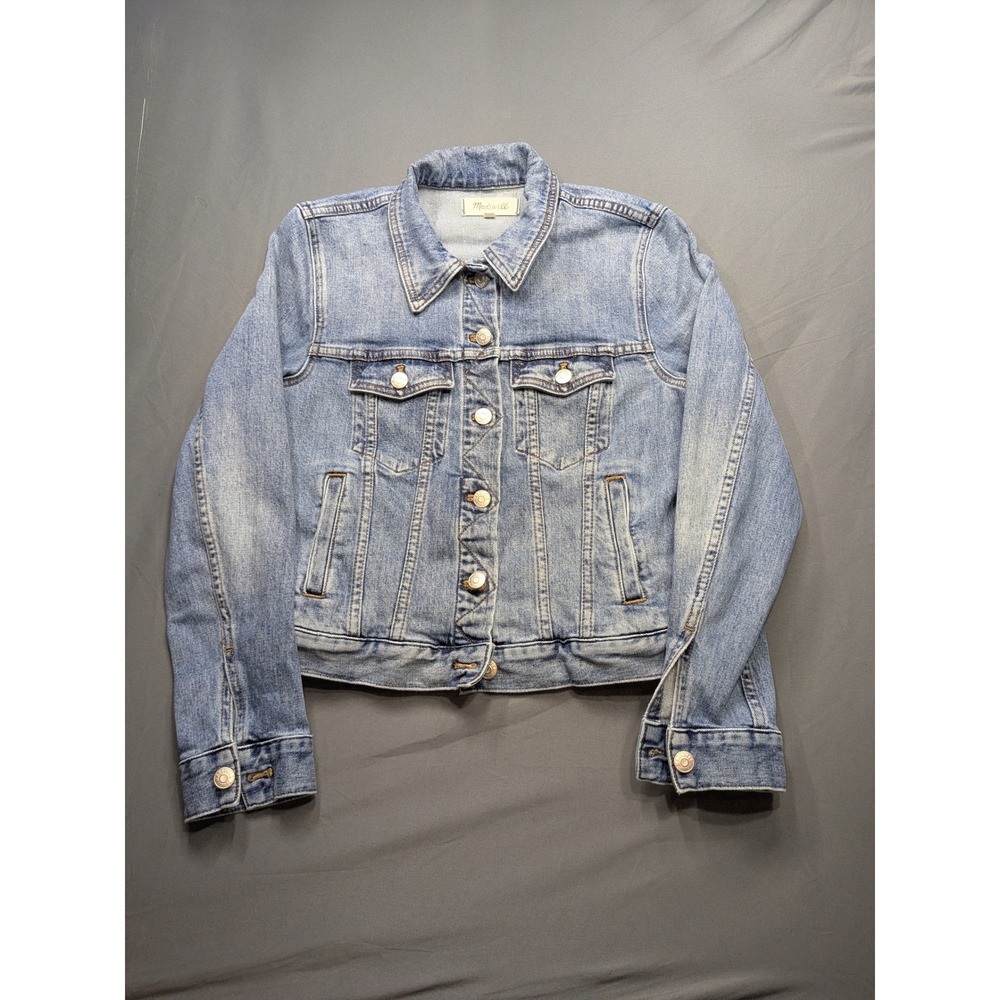 Madewell girls Light Wash Denim Jean Jacket Blue Button Front Small S